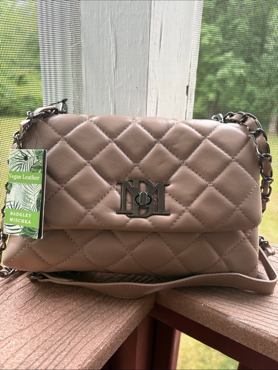 Badgley Mischka Handbags - Badgley Mischka NWT Quilted Crossbody Bag in Taupe Brown